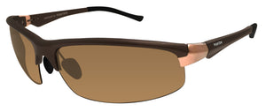 Polarone P1-1081 AL C3 Matte Brown Rose Gold Frame Polarized Lens Sunglasses New