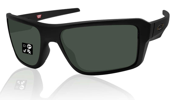 Oakley Double Edge Black Frame Dark Grey Lens Sunglasses