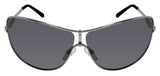 Polarone P1-2024 C1 Shiny Gunmetal Black Frame Gray Polarized Lens Sunglasses