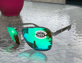 Costa Del Mar Wader Brushed Gunmetal Frame Green Mirror 580 Glass Polarized Lens