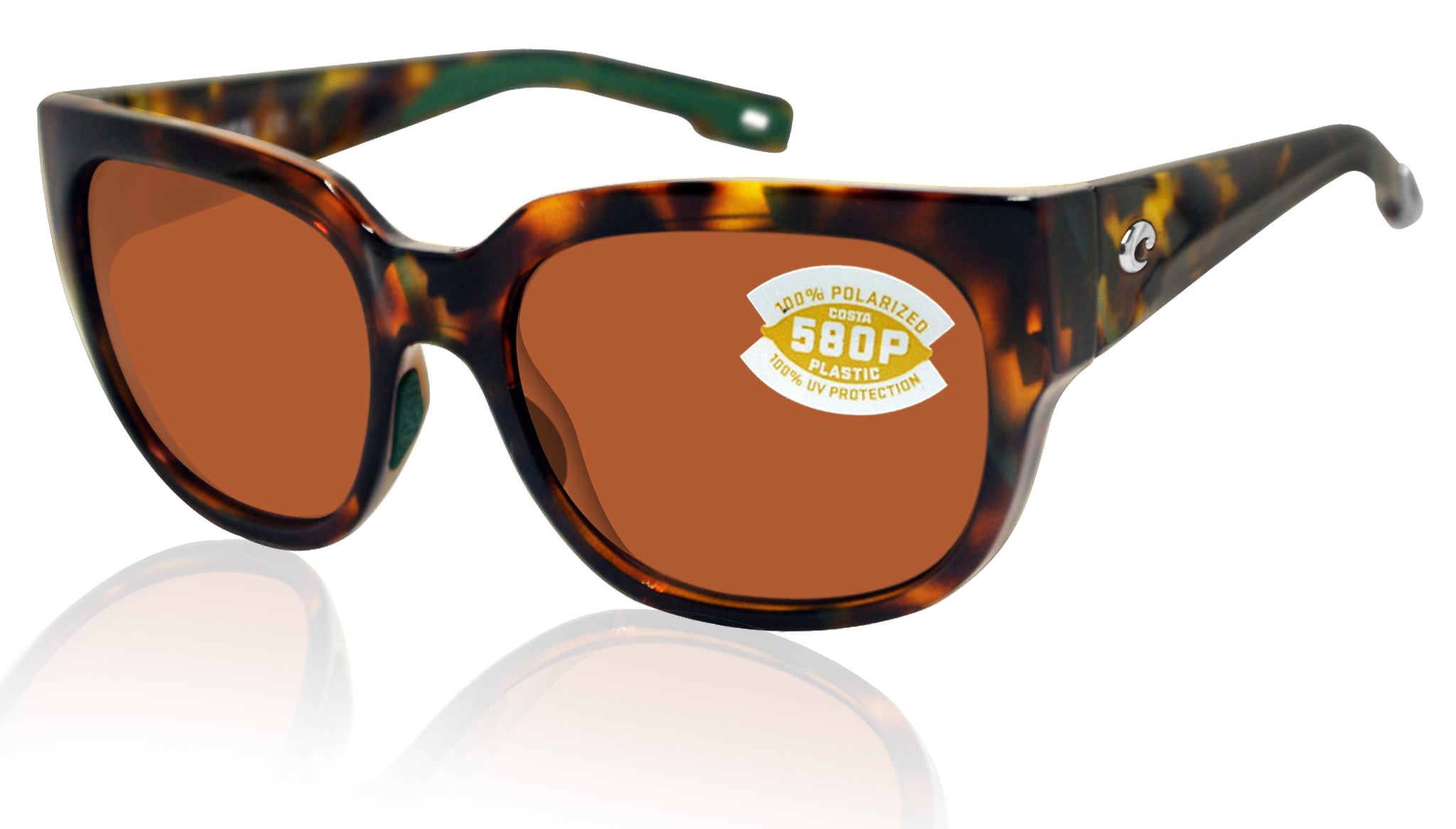 Costa Del Mar Sunglasses Waterwoman 250 Shiny Palm Tortoise / Copper 580P