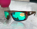 Costa Del Mar Fantail Tortoise Frame Green Mirror 580 Plastic Polarized Lens