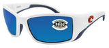 Costa Del Mar Blackfin USA White Frame Blue Mirror 580G Glass Polarized Lens