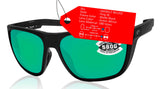 Costa Del Mar Ferg Xl Black Green Mirror 580 Glass Lens Sunglasses
