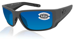 Costa Del Mar Blackfin Pro Gray Blue Mirror 580 Glass Lens Sunglasses