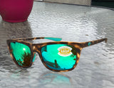 Costa Del Mar Cheeca Shadow Tortoise Green Mirror 580 Plastic Polarized Lens