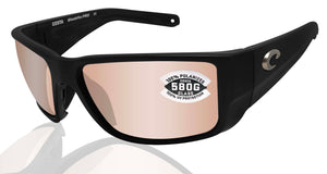 Costa Del Mar Blackfin Pro Black Copper Silver Mirror 580 Glass Lens Sunglasses