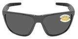 Costa Del Mar Ferg Xl Gray Frame 580 Plastic Lens Sunglasses