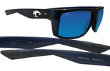 Costa Del Mar Motu Black Teak Frame Blue Mirror 580G Glass Polarized Lens