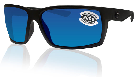 Costa Del Mar Reefton Pro Sunglasses – Matte Black Frame / Gold Mirror Polarized Glass 580G (Men's)