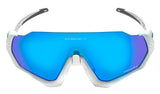 Oakley Flight Jacket White Prizm Sapphire Lens Sunglasses