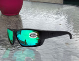 Costa Del Mar Tuna Alley Blackout Frame Green Mirror 580G Glass Polarized Lens