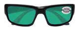 Costa Del Mar Fantail Black Frame Green Mirror 580G Glass Polarized Lens