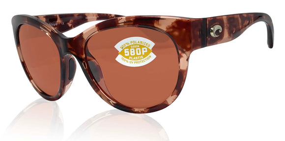 Costa Del Mar Maya Coral Tortoise Copper 580 Plastic Lens Sunglasses