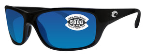 Costa Del Mar Tasman Sea Shiny Black Frame Blue Mirror 580G Glass Polarized Lens