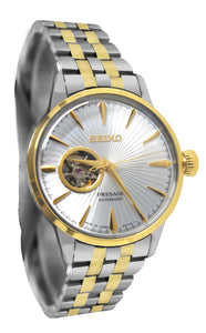 Seiko SSA358 Presage Cocktail Time Automatic Silver Gold Steel Bracelet Watch New
