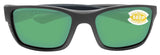 Costa Del Mar Whitetip Matte Gray Frame Green Mirror 580P Plastic Polarized Lens