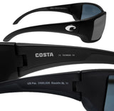Costa Del Mar Blackfin Matte Black Frame Gray 580P Plastic Polarized Lens - Gray / Plastic 580P - Gray / Plastic 580P