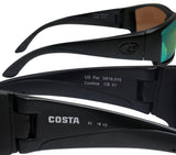 Costa Del Mar Corbina Blackout Frame Green Mirror 580P Plastic Polarized Lens
