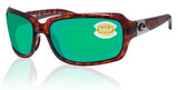 Costa Del Mar Isabela Tortoise Green Mirror 580 Plastic Lens Sunglasses