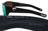 Costa Del Mar Fantail Pro Black Green Mirror 580 Glass Lens Sunglasses