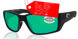 Costa Del Mar Fantail Pro Black Green Mirror 580 Glass Lens Sunglasses
