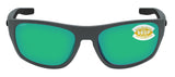 Costa Del Mar Tico Matte Gray Frame Green Mirror 580 Plastic Polarized Lens