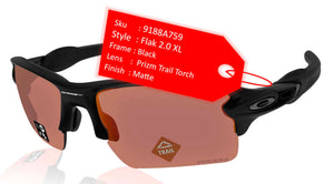 Oakley Flak 2.0 XL Black Frame Prizm Trail Torch Lens Sunglasses