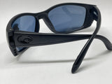 Costa Del Mar Sunglasses Fisch all black Frame Gray 580 Plastic Polarized Lens