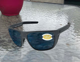 Costa Del Mar Ferg Xl Gray Frame 580 Plastic Lens Sunglasses