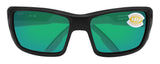 Costa Del Mar Permit Black Frame Green Mirror 580P Plastic Polarized Lens