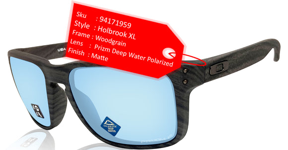 Oakley Holbrook XL Woodgrain Prizm Deep Water Polarized Lens Sunglasses 0OO9417