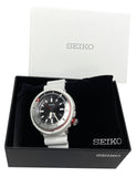Seiko Prospex SNE545 Solar Diver Black Date Dial White Silicone Band Watch New