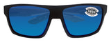 Costa Del Mar Bloke Black Gray Frame Blue Mirror 580G Glass Polarized Lens