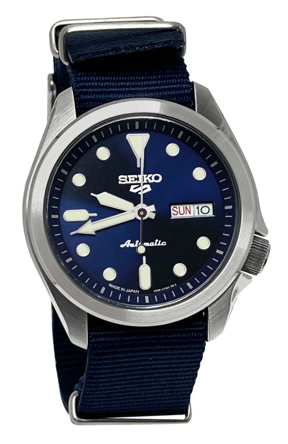 Seiko 5 Sports Automatic Blue Day Date Dial Nylon Band SRPE63