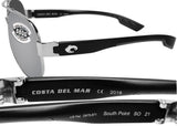 Costa Del Mar South Point Palladiu Gray Silver Mirror 580 Glass Lens