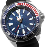 Seiko SRPB53 Prospex Samurai Automatic Blue Date Dial Black Silicone Band Watch