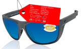 Costa Del Mar Ferg Xl Gray Blue Mirror 580 Plastic Lens Sunglasses