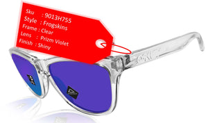 Oakley Frogskins sunglasses clear frame  prizm violet lens authentic 9013H755