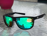 Costa Del Mar Rincondo Black Green Mirror 580 Plastic Lens Sunglasses