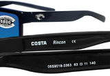 Costa Del Mar Rincon Shiny Black Frame Blue Mirror 580G Glass Polarized Lens