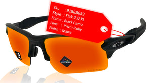 Oakley Flak 2.0 Xl Black Camo Prizm Ruby Lens Sunglasses