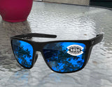 Costa Del Mar Ferg Xl Black Blue Mirror 580 Glass Lens Sunglasses