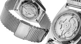 Seiko 5 Sports Automatic SRPE77 Blue Sunray Day Date Silver Steel Bracelet Watch