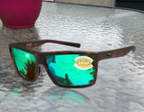 Costa Del Mar Rinconcito Matte Frame Gray 580 Plastic Polarized Sunglasses New - Matte Tortoise / Green Mirror