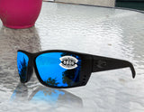 Costa Del Mar Cat Cay Blackout Frame Blue Mirror 580G Glass Polarized Lens