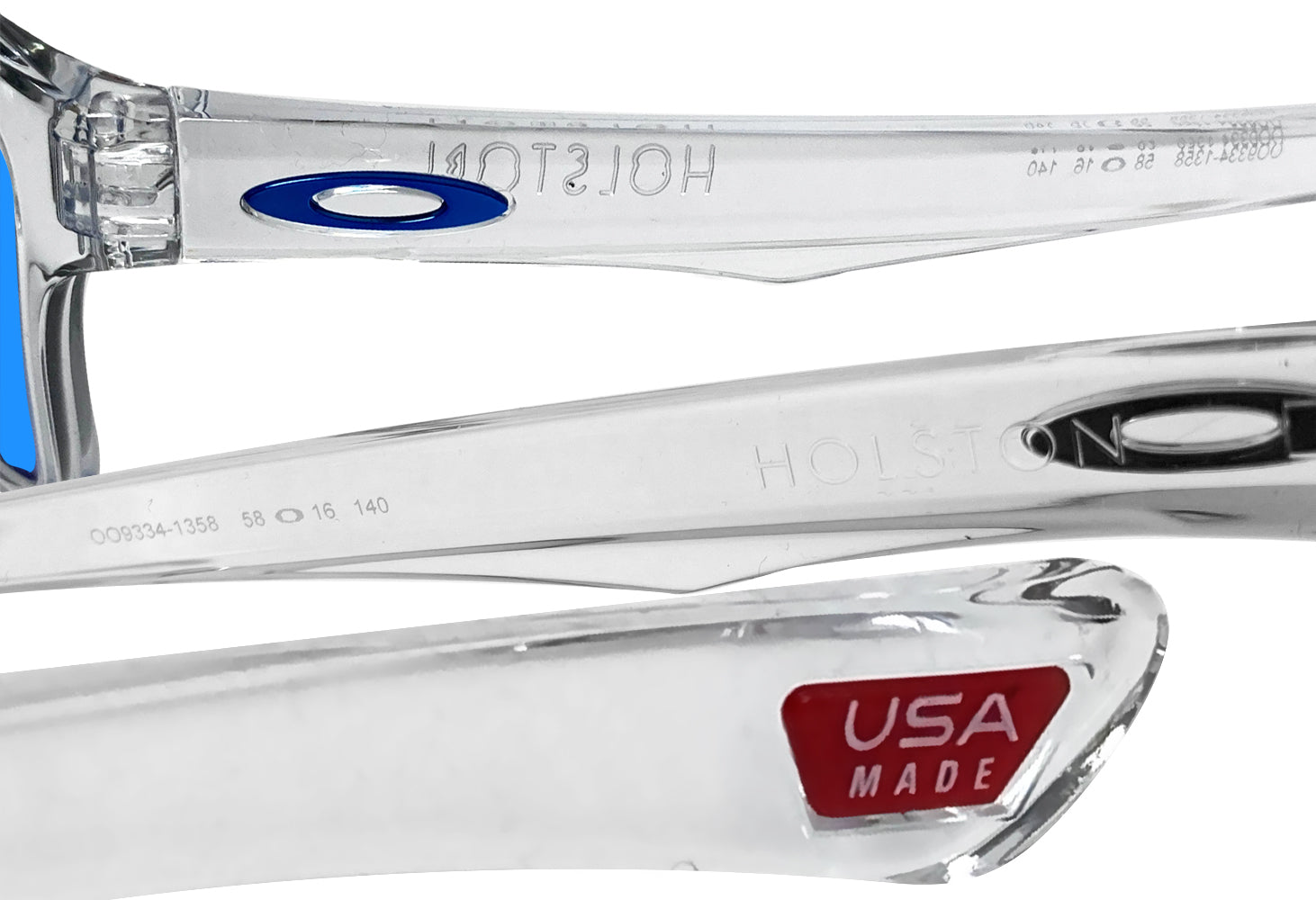 Oakley Holston Clear Frame Prizm Sapphire Lens Sunglasses 0OO9334 sasy420