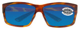 Costa Del Mar Cut Honey Tortoise Frame Blue Mirror 580G Glass Polarized Lens