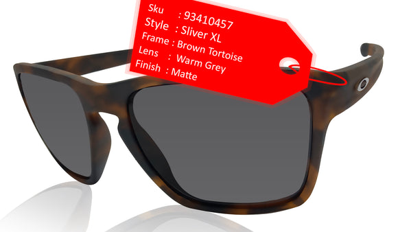 Oakley Sliver XL sunglasses matte brown tortoise Warm Grey Lens Authentic OO9341-04