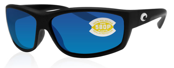Costa Del Mar Saltbreak Black Frame Blue Mirror 580P Plastic Polarized Lens